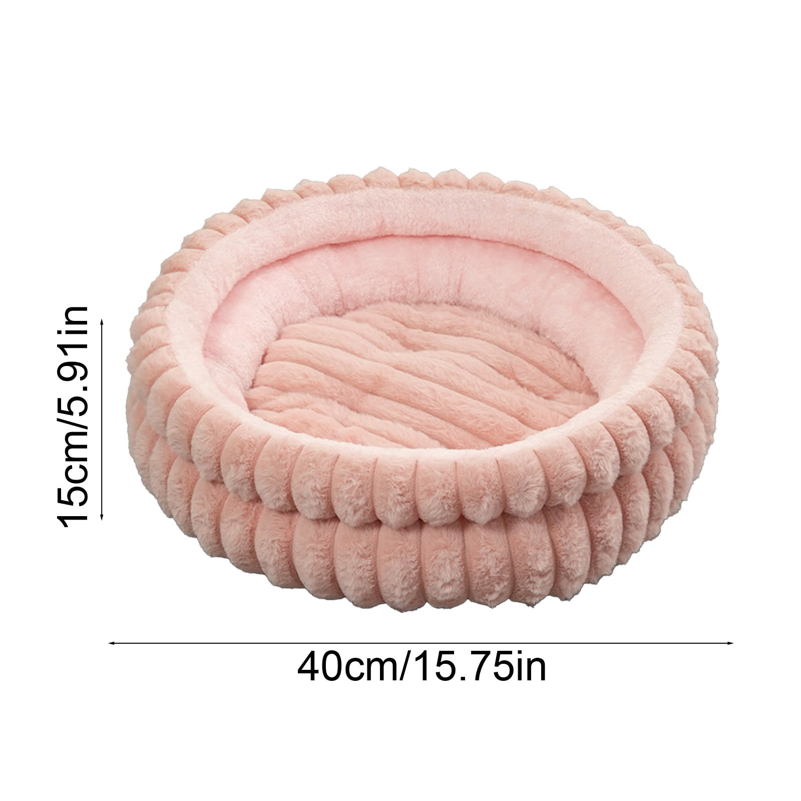 Dvumao Round Plush Pet Bed – 15.7-Inch Fleece Cat & Small Cat Nest