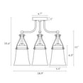thumbnail image 6 of LNC Auisre 3-Light 18.9-in Polished Gold LED Semi Flush Mount Light, 6 of 17