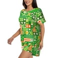 thumbnail image 5 of Sigee St Patrick's Day6 for Sleepwear Casual Pjs with Pockets Women's Pajamas Sets Shorts 2 Piece Short Sleeve Lounge Sets Small, 5 of 9