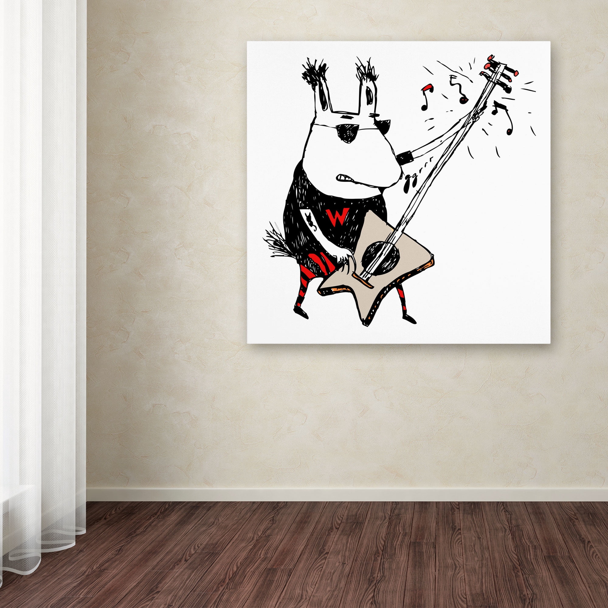 Trademark Fine Art "Wild Guitar Wolf" Canvas Art by Carla Martell
