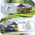thumbnail image 4 of Quictent 10x20 ft Carport Replacement Tarp Canopy Top Cover with Bungees Balls, for Garage Party Tent Shelter - Gray, One Roof Only, 4 of 8