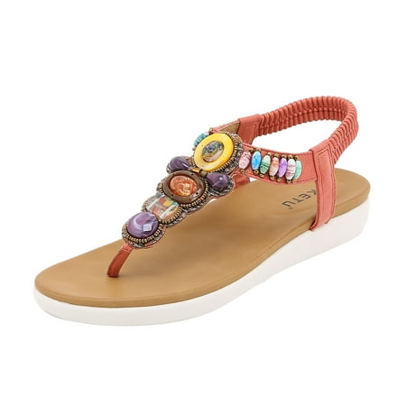 

Sandals Women Shoes for Women Summer Sandals For Women Flat Slip On Sandals Crystal Roman Shoes Open Toe Casual Sandals