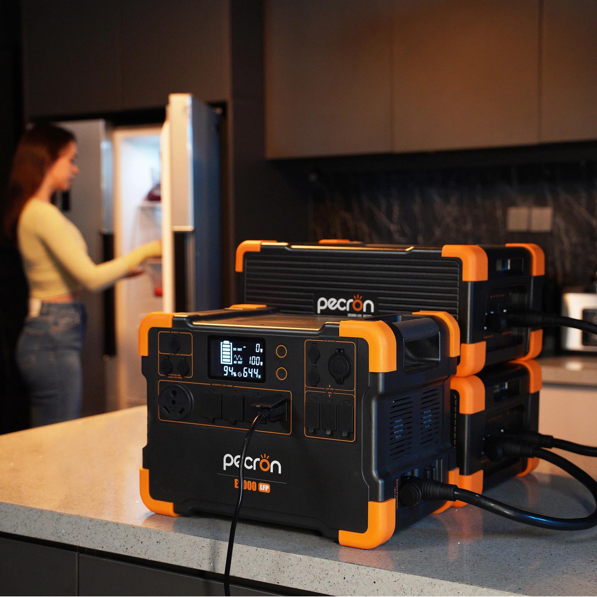 PECRON E2000LFP 1920Wh/2000W Portable Power Station with EB3000-24V 3072Wh Expansion Battery Solar Generator LiFePO4 up to 4992Wh for Indoor Outdoor Home Backup Emergency