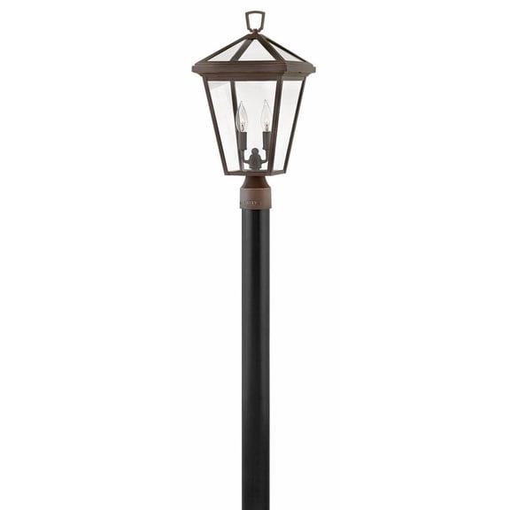 2 Light Medium Outdoor Low Voltage Post or Pier Mount Lantern in Traditional Style 10 inches Wide By 20.25 inches High-Oil Rubbed Bronze Finish-E12