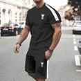 thumbnail image 1 of Vedolay Workout Short Sets Men's 2 Piece Outfits Short Sleeve Crew Neck T-Shirt and Shorts Sets,Brown M, 1 of 2