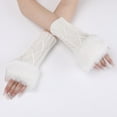thumbnail image 6 of BKQCNKM Fingerless Gloves for Women Fingerless Gloves Winter Gloves for Women Warm Glove Windproof Elastic Texting Black Gloves Thermal Gloves for Cold Weather, White One Size, 6 of 6