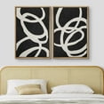 thumbnail image 3 of IDEA4WALL Framed Canvas Print Wall Art Set of 2 Black & White Spiral Rings Circle Collage Abstract Modern Art Decorative Boho Contemporary Artwork for Bedroom, Office - 24"x36"x2 Panels Natural, 3 of 5