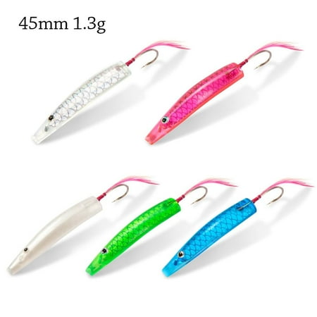 6Pcs/box Plastic Surf New Style Hard Yumizuno 1.3g 2.8g 4.8g Japan Trolling Fishing Lure Spoon bait Fishing Swimbait decoys 45MM 1.3G