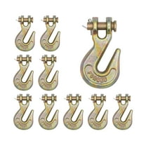10 Pack 1/4" Grade 70 Clevis Grab Hooks - 11660 lbs Breaking Strength Forged Steel - Chain Grab Hook for Truck Tractor Flatbed - Heavy Duty Grab Hooks for Lifting, Rigging, Forklift
