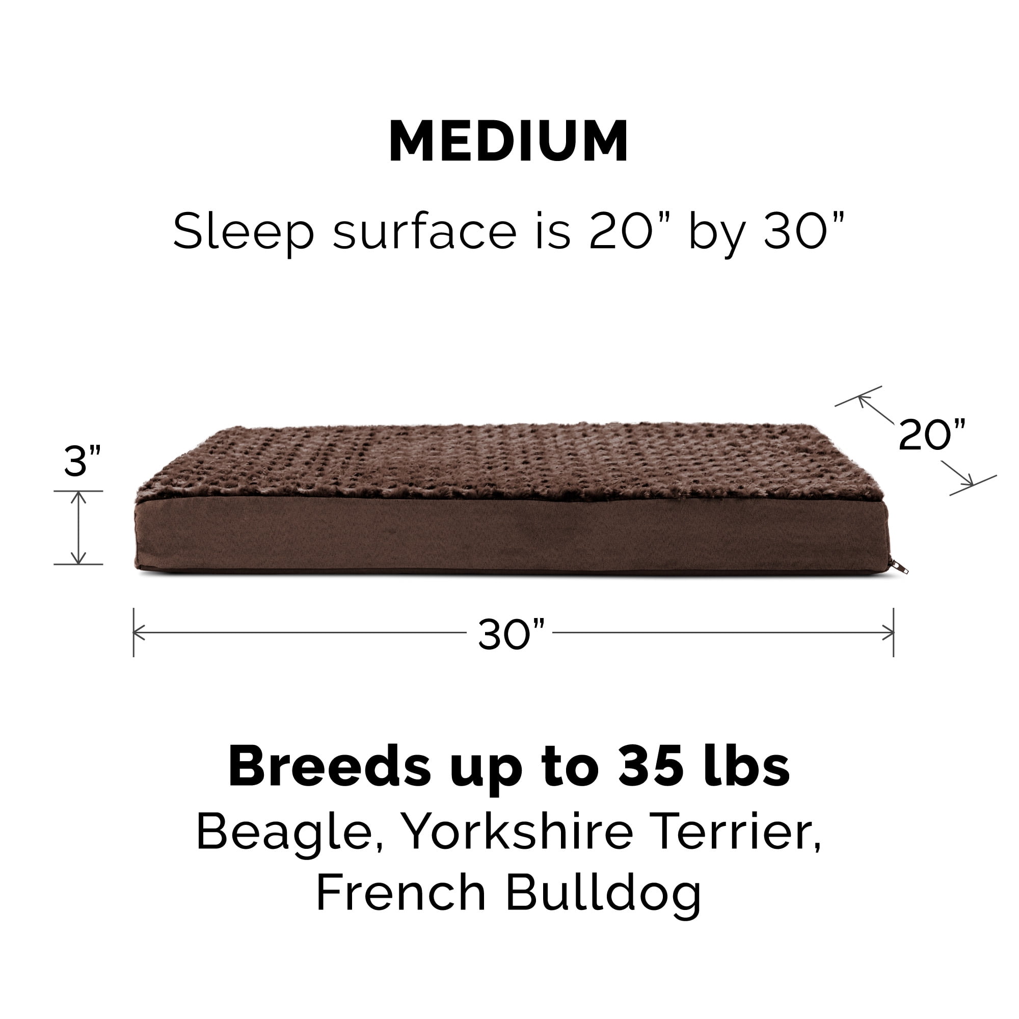 FurHaven Ultra Plush Deluxe Full Support Orthopedic Deluxe Mattress Pet Bed for Dogs & Cats - Chocolate, Medium
