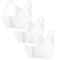 thumbnail image 2 of Womens Bras 3PC Front Closure Compression Bras For High Sports Everyday Sports Bra White 2XL, 2 of 8