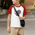 thumbnail image 4 of Blusas y camisas de manga corta con cuello redondo para niños y niñas, blusa de manga corta con estampado de cuello redondo, 4 of 7