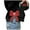 Black, variant on Merry Christmas Sweatshirt Women Side Bow Appliqué Crewneck Pullover Top Hem Slit Funny Long Sleeve Xmas Shirts 2026