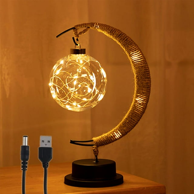 POINTERTECK Moon Lamp Table Lamp The Enchanted Lunar Lamp Magic Moon Night Light LED Moon Lamp Kids Night Light Galaxy Lamp Memorial Night Light with Hanging Moon Powered by USB/Batter