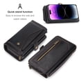 thumbnail image 6 of for iPhone 16 Plus Case, for iPhone 16 Plus Wallet Case, Premium PU Leather [Magnetic Flip] [Zipper Pocket] [Wristband] [Card Holder] Detachable Case for iPhone 16 Plus,Black, 6 of 8
