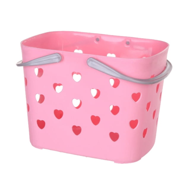 Cesta de almacenamiento hueca con asa de plástico, multifuncional, organizador para baño y cocina (color aleatorio).