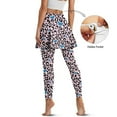 thumbnail image 4 of COEQINE Women Breathable Yoga Skirted Legging with Pockets High Waist Comfy Soft Tennis Leggings with Skirts Leopard and Blue Butterfly Print Golf Athletic Skirt, S, 4 of 7