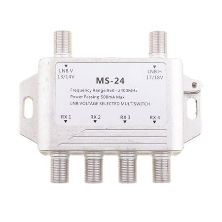 Dualoai Lovoski 2x4 DiSEqC Satellite MultiSwitch FTA TV LNB Switch 2 LNB 4 Receiver