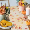 thumbnail image 4 of Maple Leaf Cotton Linen Table Runner, Washable Table Runners for Kitchen, Dining Room, Holiday, Home Party Table Decor, 13x90 Inches, 4 of 9