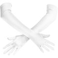 thumbnail image 1 of Gants de Fête d'Opéra Longs, Gants en Satin Blancs des Années 20 pour Femmes, Robe de Mariée Extensible Longueur Coudée, 21 Pouces, 1 of 8