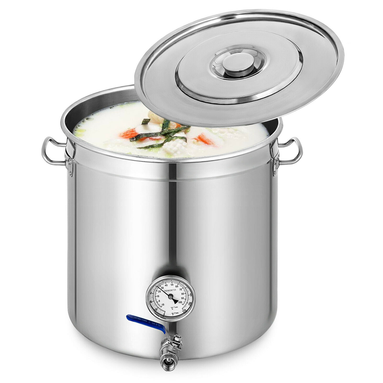 NEW 100 QT Quart Polished Stainless Steel Stock Pot Brewing Kettle Large w/ Lid 