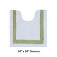 thumbnail image 3 of Better Trends 3 Piece Bathroom Mat Set 100% Cotton Bath Rug Soft, Water Absorbent, Reversible, Machine Washable for Bathroom Decor Toilet Base Contour And Runner Mat Hotel Collection - White/Sage, 3 of 7