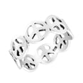 thumbnail image 1 of Trendy Chic Linked Peace Symbols Sterling Silver Ring for Female Anniversary Jewelry Gift, 1 of 6