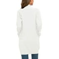 thumbnail image 4 of Aiyino Women Solid Sweater Open Front Long Sleeve Knit Cardigan Casual Sweaters with Pockets,White M, 4 of 6