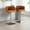 Orange, variant on Swivel Bar Stools Set of 2 with Footrest, Modern Boucle Upholstered Counter Height Barstools with Adjustable Lift, Bar Chairs with Metal Base for Pub, Kitchen, Dining Room, Club, Emerald