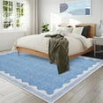 thumbnail image 3 of FairOnly 5'x7'Modern Solid Color Machine Washable Area Rug for Bedroom Non Slip Soft Stain Resistant Low Pile Rugs for Living Room Kitchen,Blue, 3 of 6