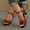 #374-Red, variant on Women's Fashion Casual High Heel Sandals - Comfortable Round Toe Open-Back Adjustable Buckle Strap Summer-Autumn Season Versatile Slides