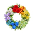 thumbnail image 2 of Wreath Decorations, Artificial Outdoor Flowers Uv Resistant, Blue Butterfly Decorations, 18 In, Holiday Door Decorations, Greenery Wall Decor, Multishade, 1 Pc, 2 of 9