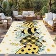 thumbnail image 2 of Spring Bee Love Outdoor Rug for Patio/Deck/Porch, Non-Slip Large Area Rug 5 x 8 Ft, Yellow Daisy Eucalyptus Leaves Rustic Indoor Outdoor Rugs Washable Area Rugs, Reversible Camping Rug Carpet Runner, 2 of 8