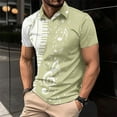 thumbnail image 2 of Camisas de Manga Larga para Hombres Impresos Girar Hacia Abajo Botones de Cuello Lateral Dividido, Casual Blusa de Manga Corta, 2 of 5