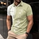thumbnail image 2 of Camisas de Manga Larga para Hombres Impresos Girar Hacia Abajo Botones de Cuello Lateral Dividido, Casual Blusa de Manga Corta, 2 of 5