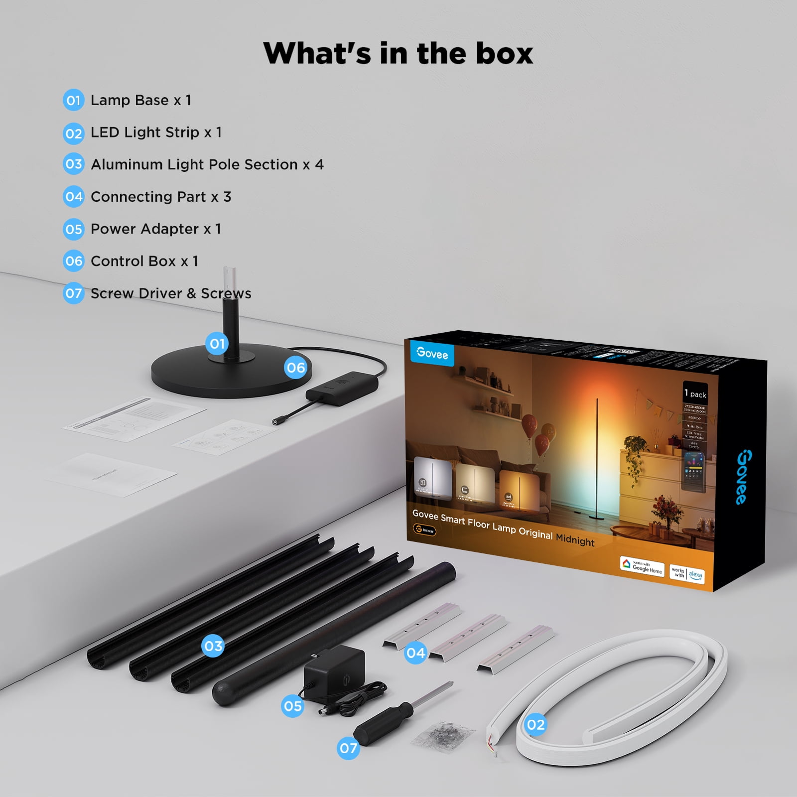 Govee Smart RGBICW Floor Lamp