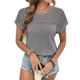 thumbnail image 4 of Top Tipo Túnica Holgado de Punto con Escote Redondo y Aberturas para Mujer, Color Gris L, 4 of 10