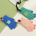thumbnail image 4 of Naierhg 1 Pair Children Gloves Anti lost Colored Lanyard Letter Cloth Label Cute Gloves Cold Stretchy Knitted Five finger Gloves Winter Outdoor Accessories Red, 4 of 8