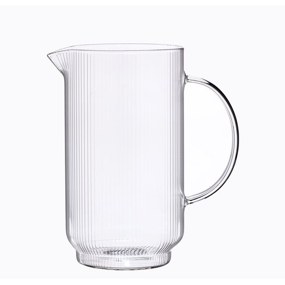 Better Homes & Gardens Clear Ribbed Glass Water Pitcher 6.8inW x 4.35inD x 7.85inH