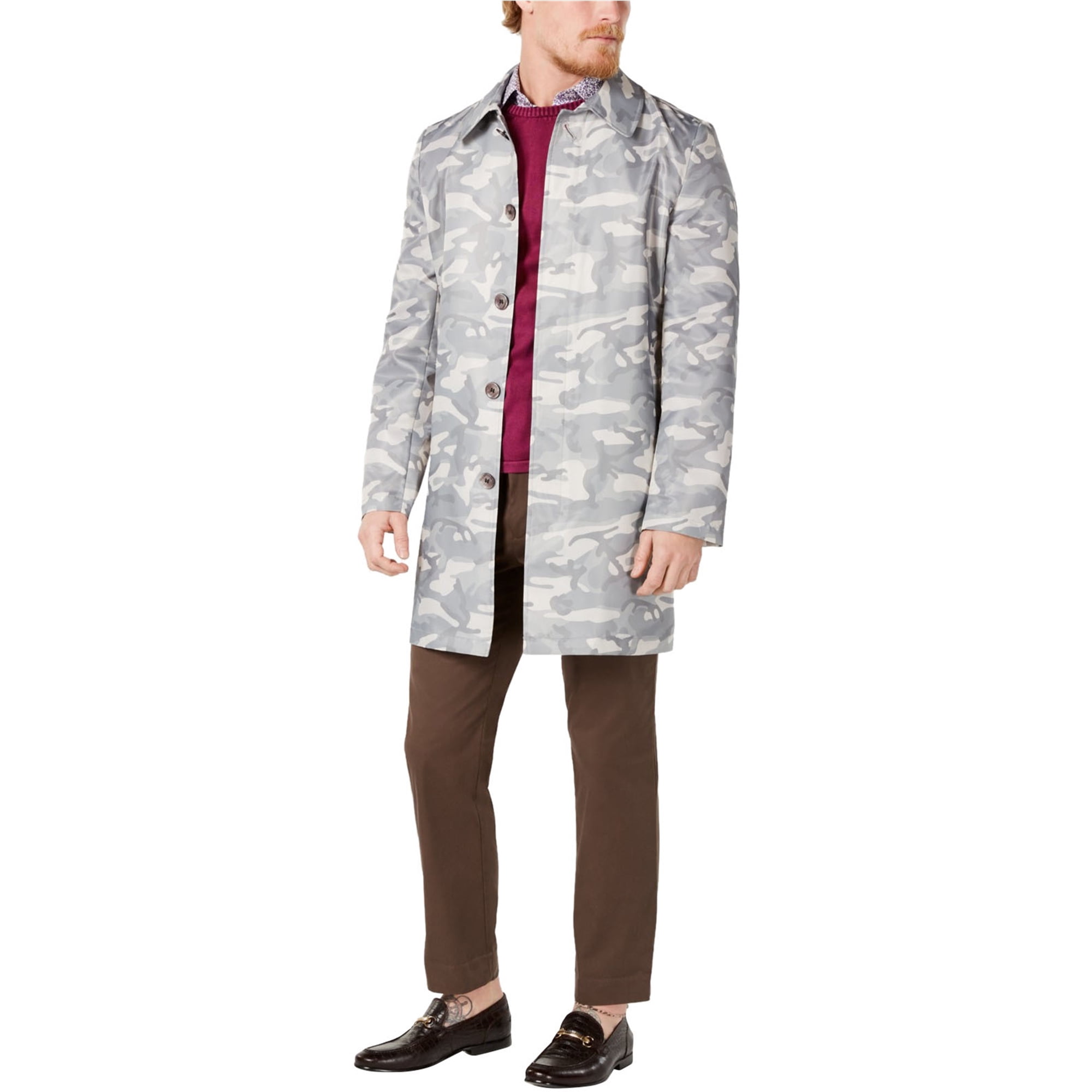 Tallia Mens Camo Raincoat, Grey, XX-Large