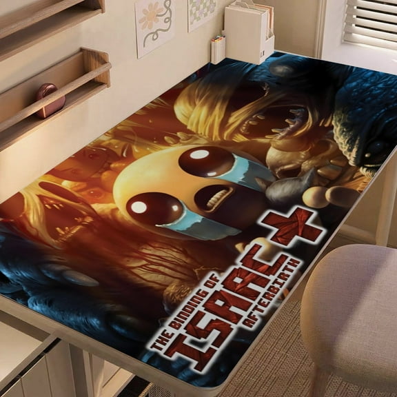 The Binding of Isaac-themed extra-large Non-Slip Base leather Desk Table mat—versatile for computer desks, dining tables, and more.12"x24"(30X60cm）