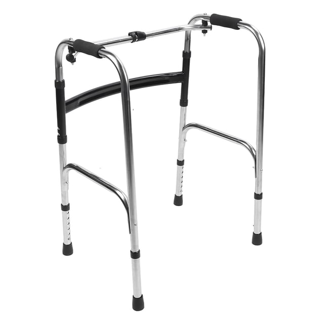 Andador Plegable ANGGREK para Personas Mayores Color Plateado Y Negro Acero Inoxidable