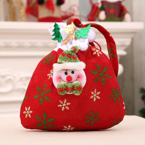Fiudx Artículos en oferta con ofertas flash Bolsa de regalo de Navidad Bolsa de terciopelo dorado Mochila de Papá Noel Bolsa colgante Calcetines de Navidad Suministros de Navidad Bolsa de dulces de r