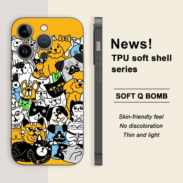 Agregue un toque de creatividad a su iPhone con esta funda minimalista de goma de TPU con estampado de dibujos animados para teléfono. ¡Haga su pedido ahora!