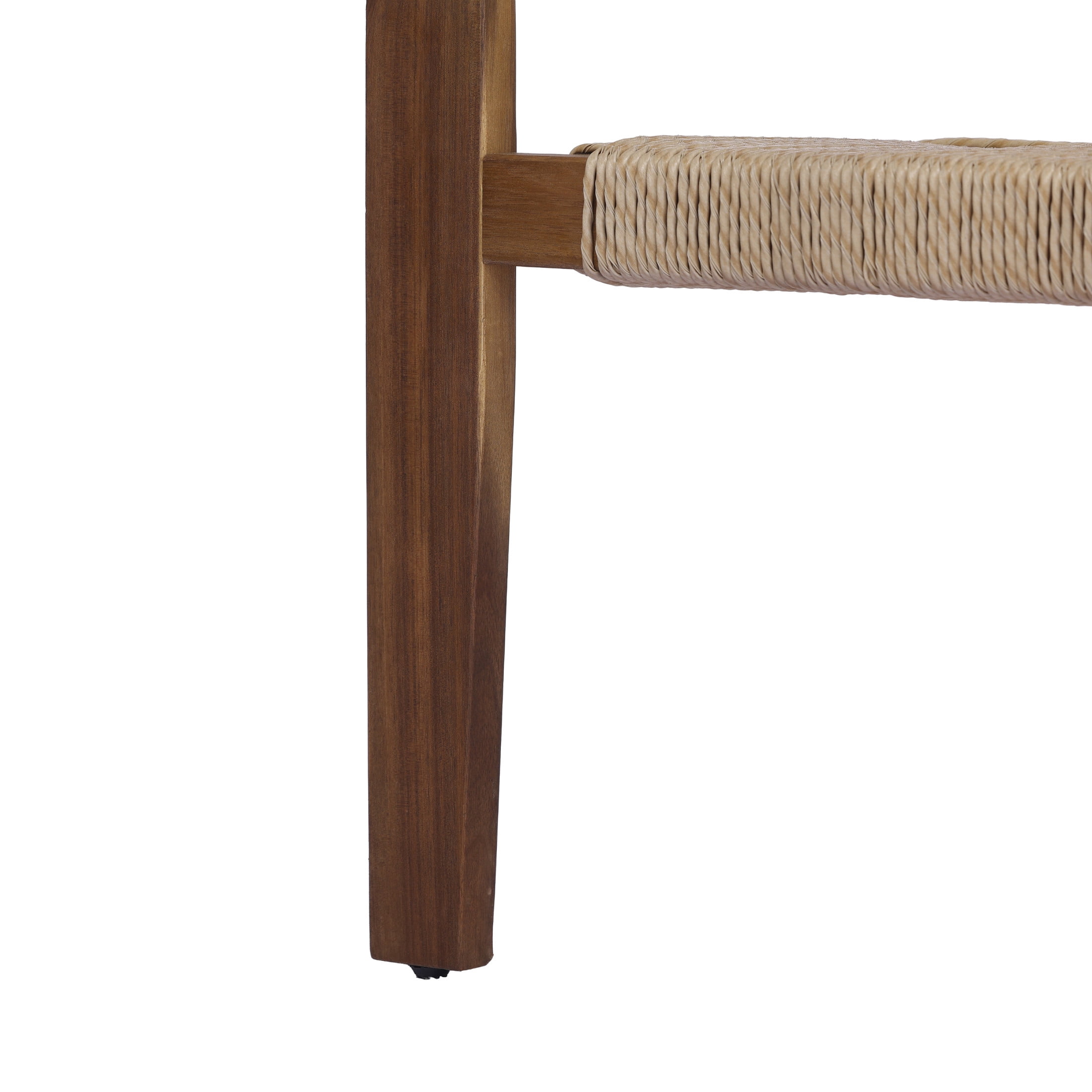 Christopher Knight Home Set of 2 Outdoor Club Chairs, Acacia Wood Frame with Rope Weave, Brown + Natural
