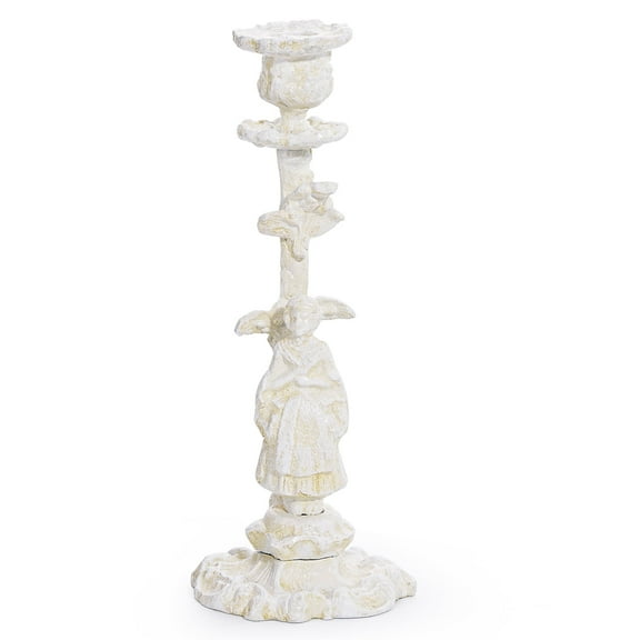 Sungmor Vintage Cast Iron Candle Holder, 10.2" Tall Rustic Noblewoman Figurine Candlestick, Decorative Taper Candle Stand for Home, Tabletop, Mantel Display, Gothic, Medieval, or Farmhouse Decor