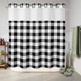 thumbnail image 6 of No Hook Shower Curtain, Black and White Plaid Shower Curtains for Bathroom with See Through Top Window, Farmhouse Checkered Buffalo Waterproof & Washable Bath Curtain Long 72"x78", 6 of 9