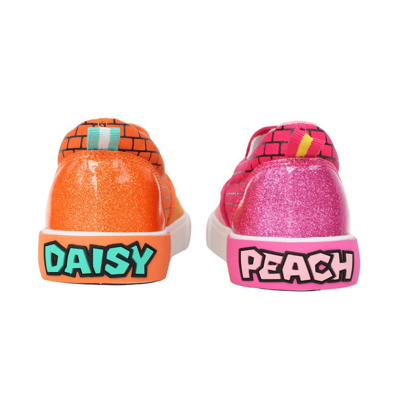 Nintendo Mario Girls Princess Peach & Daisy Slip-On Sneakers