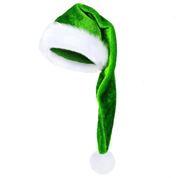 Gsakboxl Sun Hats For Women Extra Long Velvet Santa Hat Warm Windproof Winter Christmas Party Costume Hat Green