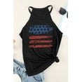 thumbnail image 2 of ABPHQTO Blusa sin mangas con estampado de rayas de estrellas de la bandera de EE. UU. Negra para mujer, 2 of 5